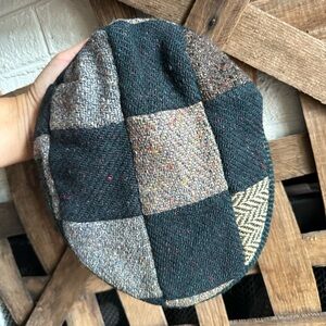 Vintage Hanna Hats Wool Patch Work Tweed Flat Cap Made in Ireland newsboys (53)